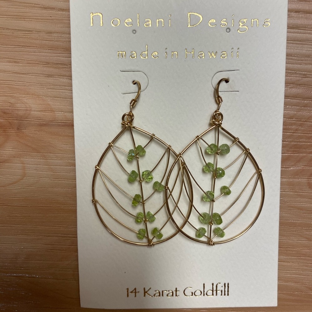 COPY - Noelani Designs middle size hoop Jade green item 3